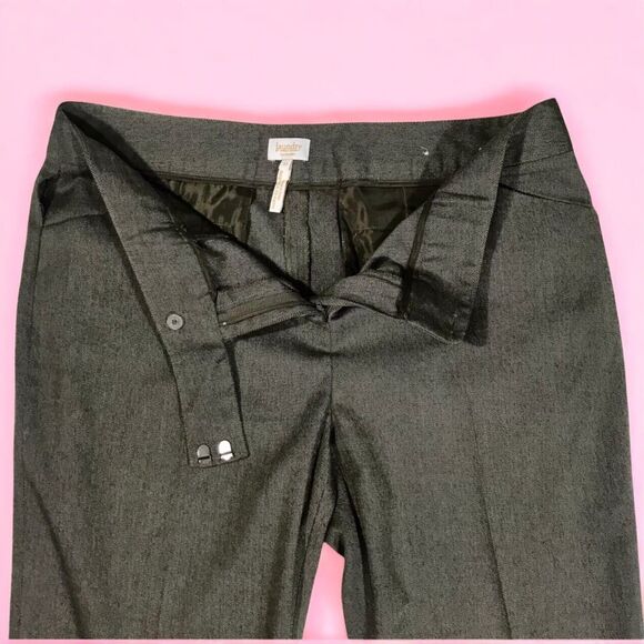 LAUNDRY by Shelli Segal Straight Leg Pants Brown Gray Gabardine Sz 12 - Picture 4 of 6
